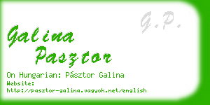 galina pasztor business card
