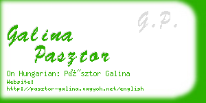 galina pasztor business card